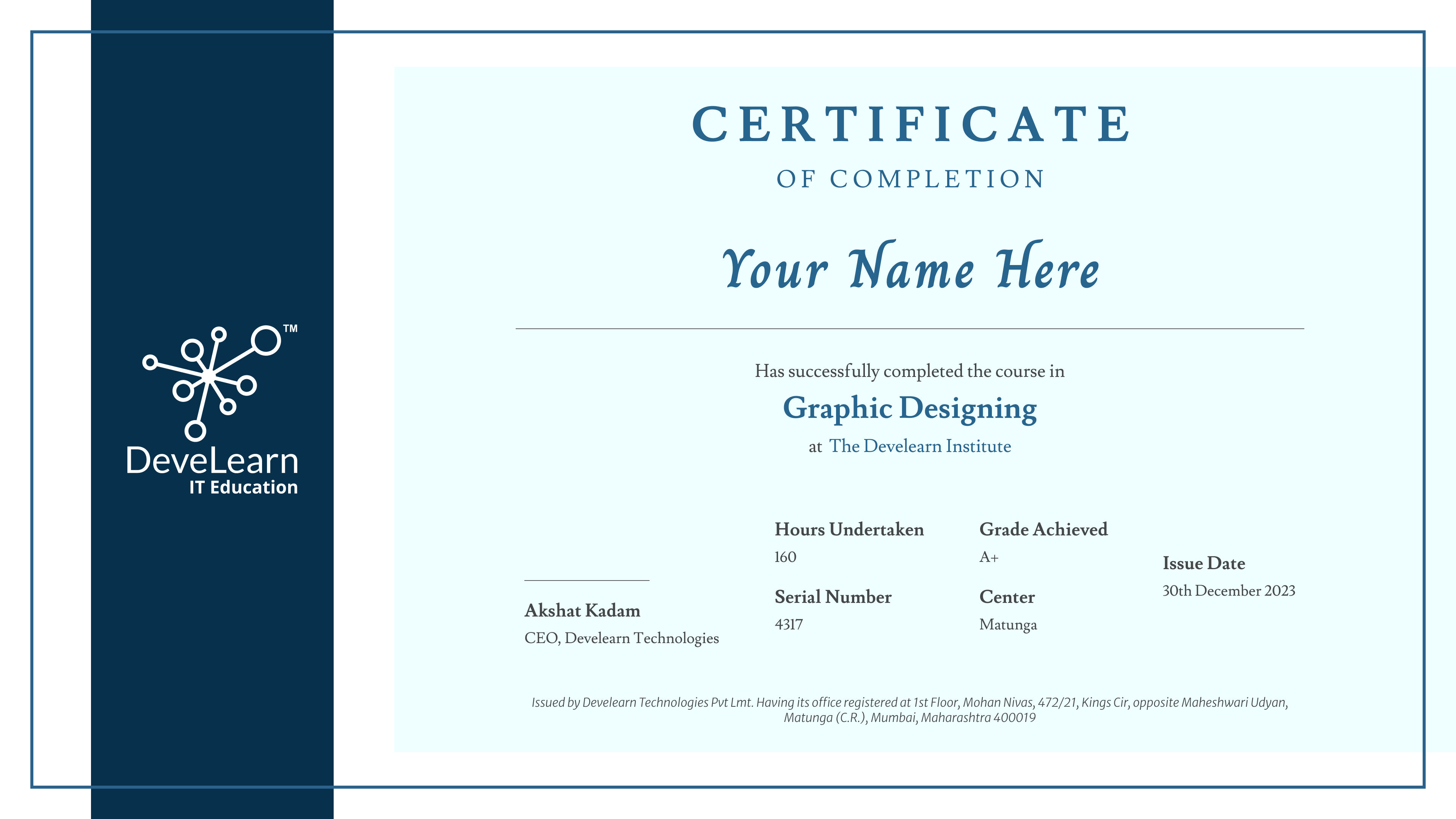 Develearn Certificate